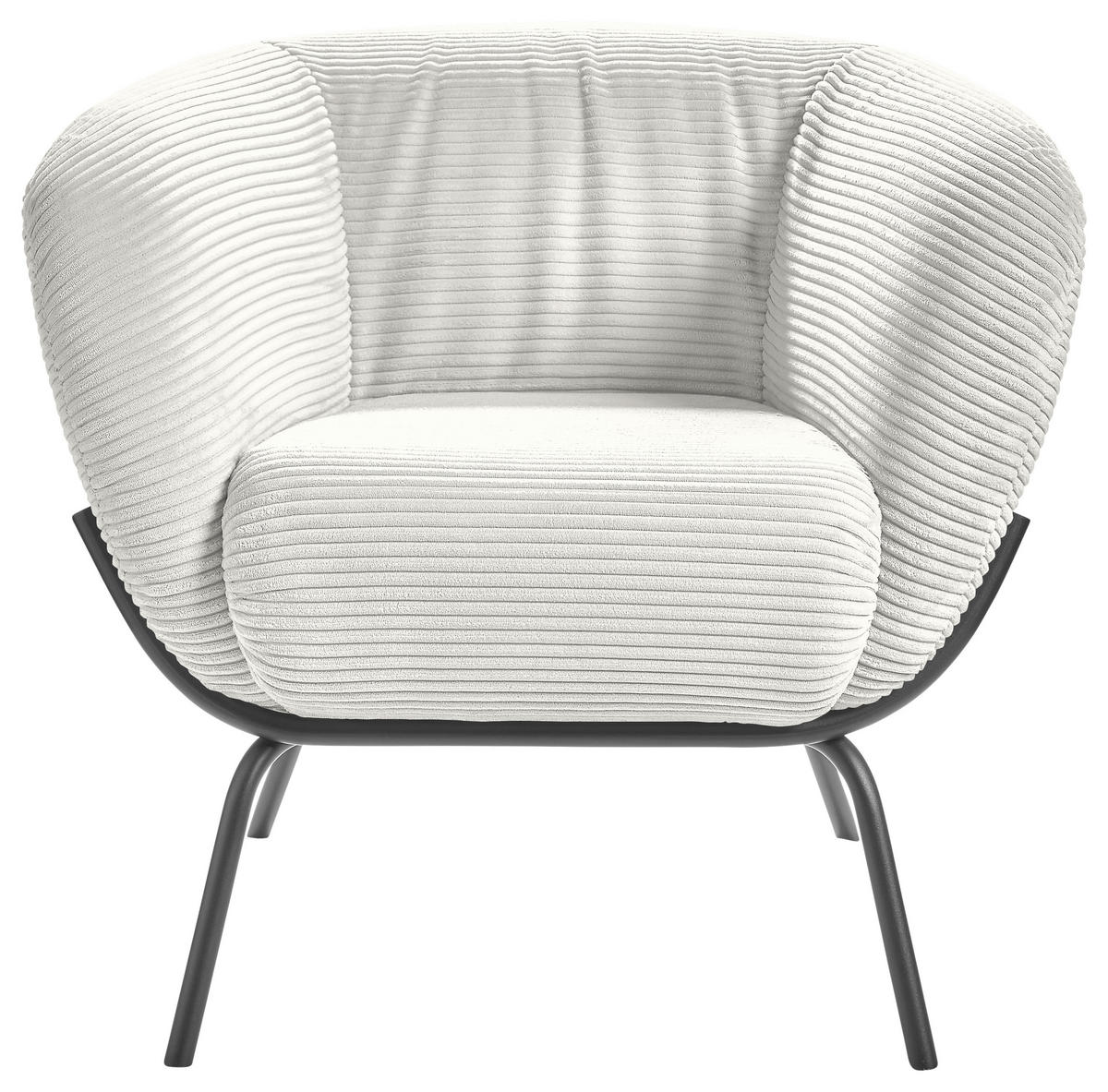 COCKTAILSESSEL Cord Weiss  - Weiss, Design, Textil (79/71/74cm) - Lomoco
