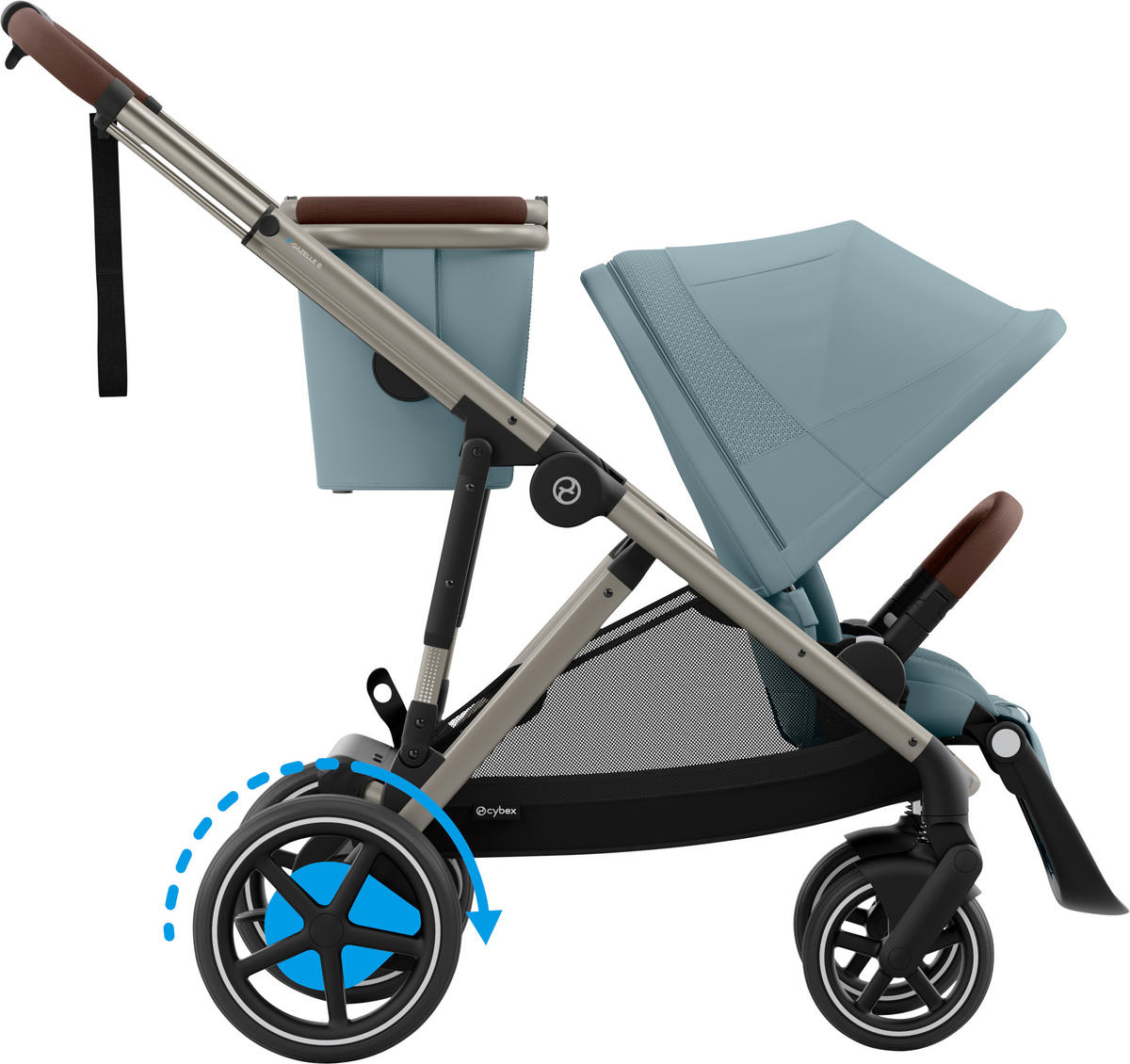 KINDERWAGEN E-GAZELLE S  - Taupe/Hellblau, Basics, Kunststoff/Metall (94.5/66/100cm) - Cybex