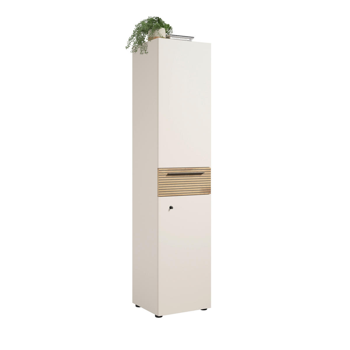 AKTENSCHRANK Schwarz, Eichefarben, Kaschmir  - Kaschmir/Eichefarben, MODERN, Holzwerkstoff (45/201/43cm) - Novel