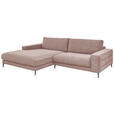 ECKSOFA in Feincord Altrosa  - Schwarz/Altrosa, Design, Textil/Metall (207/293cm) - Dieter Knoll