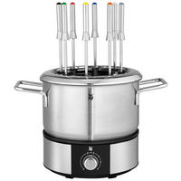 FONDUESET Lono Fondue  - Silberfarben/Schwarz, Trend, Metall (32,5/23,5/25cm) - WMF