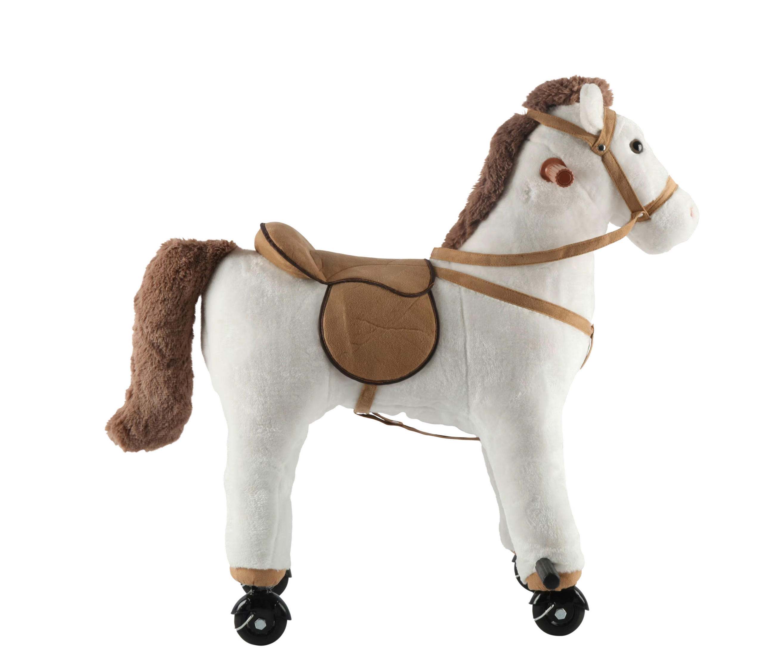 GUNGHÄST  - vit/lönnfärgad, Trend, metall/textil (74/45/74cm) - My Baby Lou