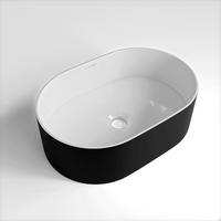 WASCHBECKEN 45/14/30 cm  - Schwarz/Weiß, Basics, Stein (45/14/30cm) - Dieter Knoll