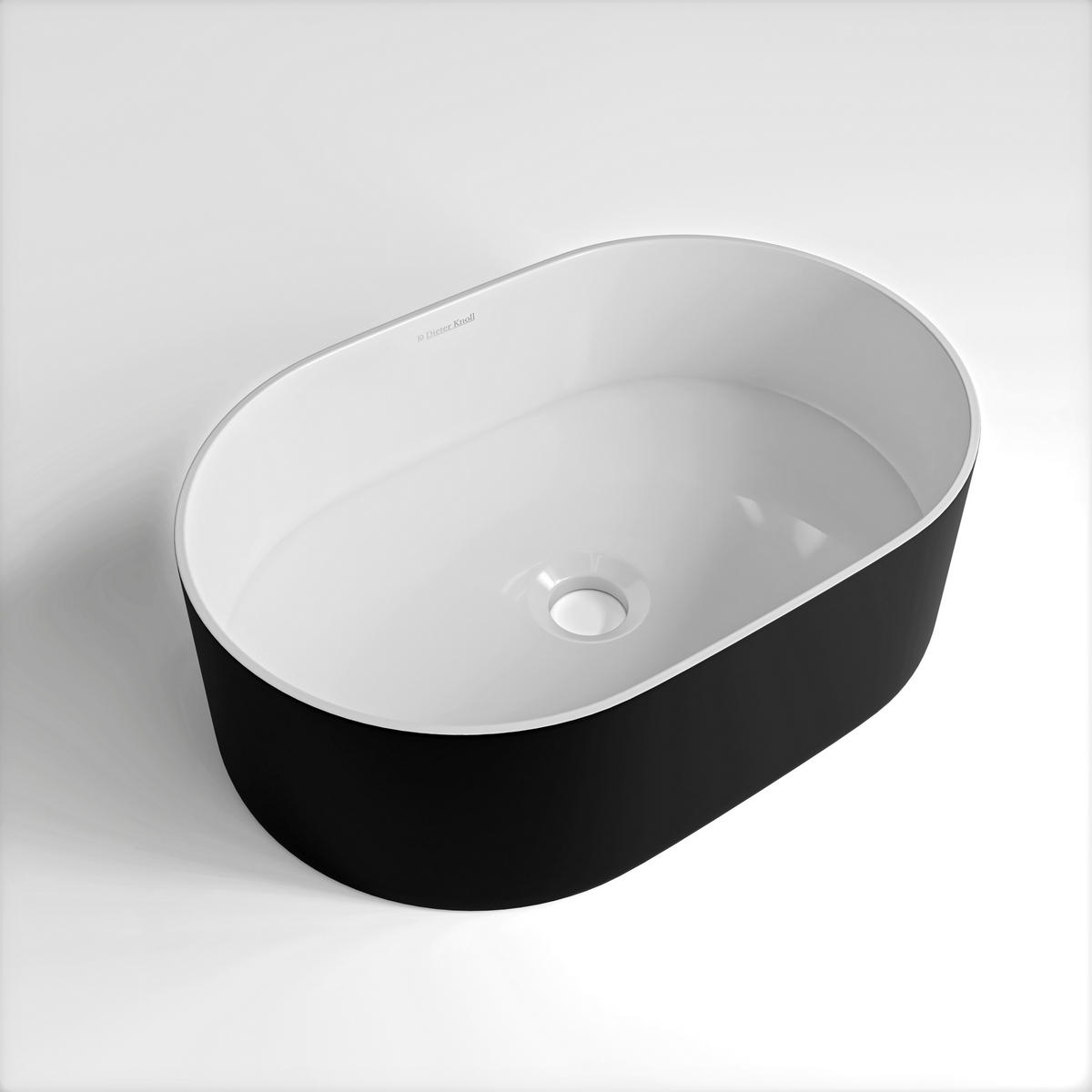 WASCHBECKEN 45/14/30 cm  - Schwarz/Weiß, Basics, Stein (45/14/30cm) - Dieter Knoll