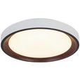 DECKENLEUCHTE 40/7 cm  - Walnussfarben/Schwarz, Trend, Kunststoff/Metall (40/7cm) - Novel