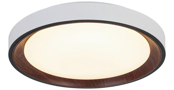 DECKENLEUCHTE 40/7 cm  - Walnussfarben/Schwarz, Trend, Kunststoff/Metall (40/7cm) - Novel