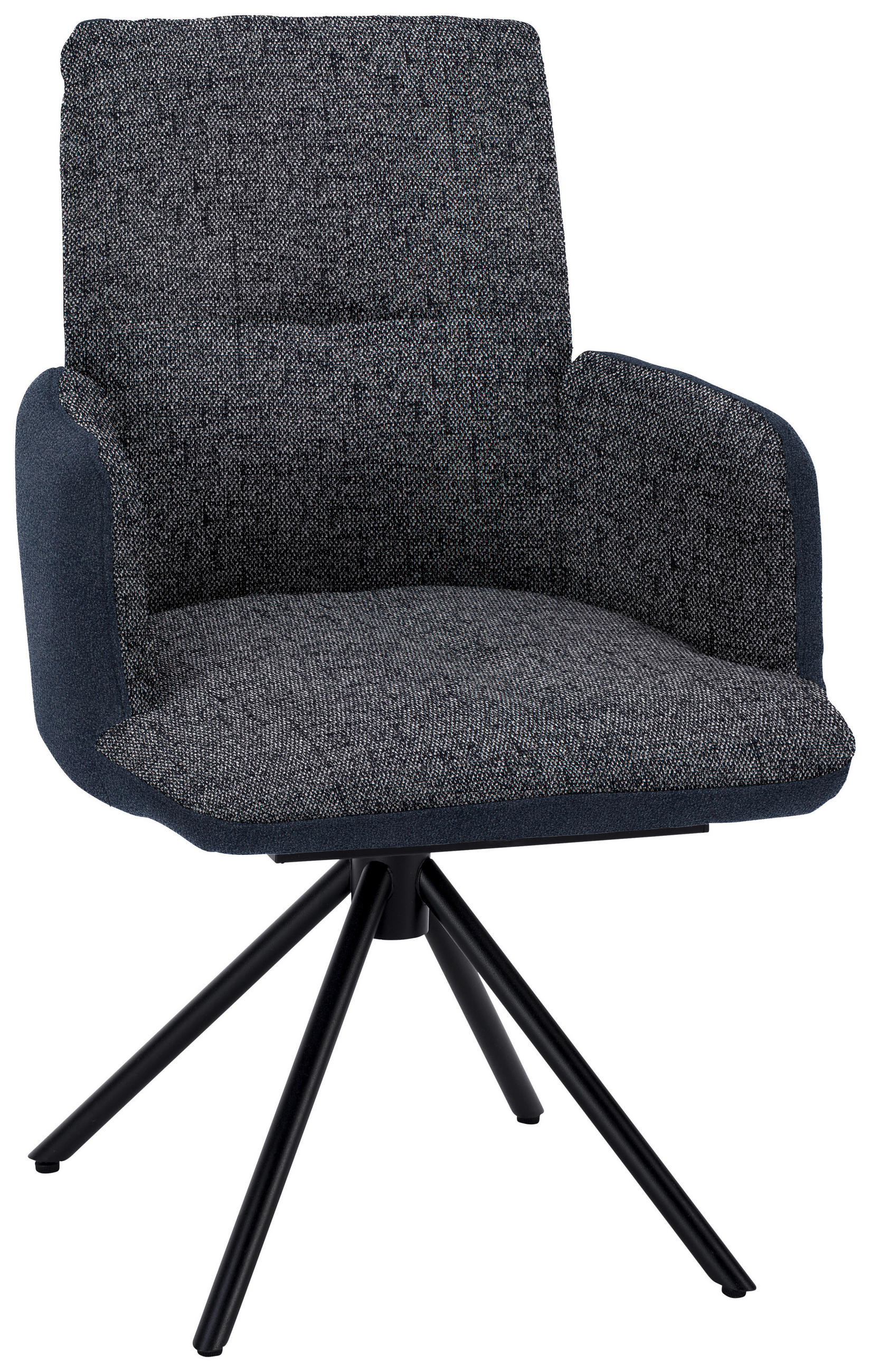 ARMLEHNSTUHL  in Stahl Flachgewebe  - Blau/Schwarz, Design, Textil/Metall (58/91/62cm) - Dieter Knoll