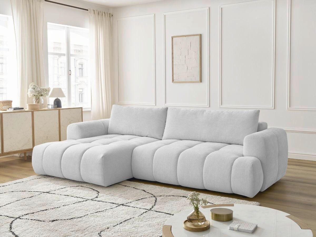 ECKSCHLAFSOFA FUJI Leinenoptik Hellgrau  inkl.  - Hellgrau/Schwarz, MODERN, Kunststoff/Textil (160/292cm)