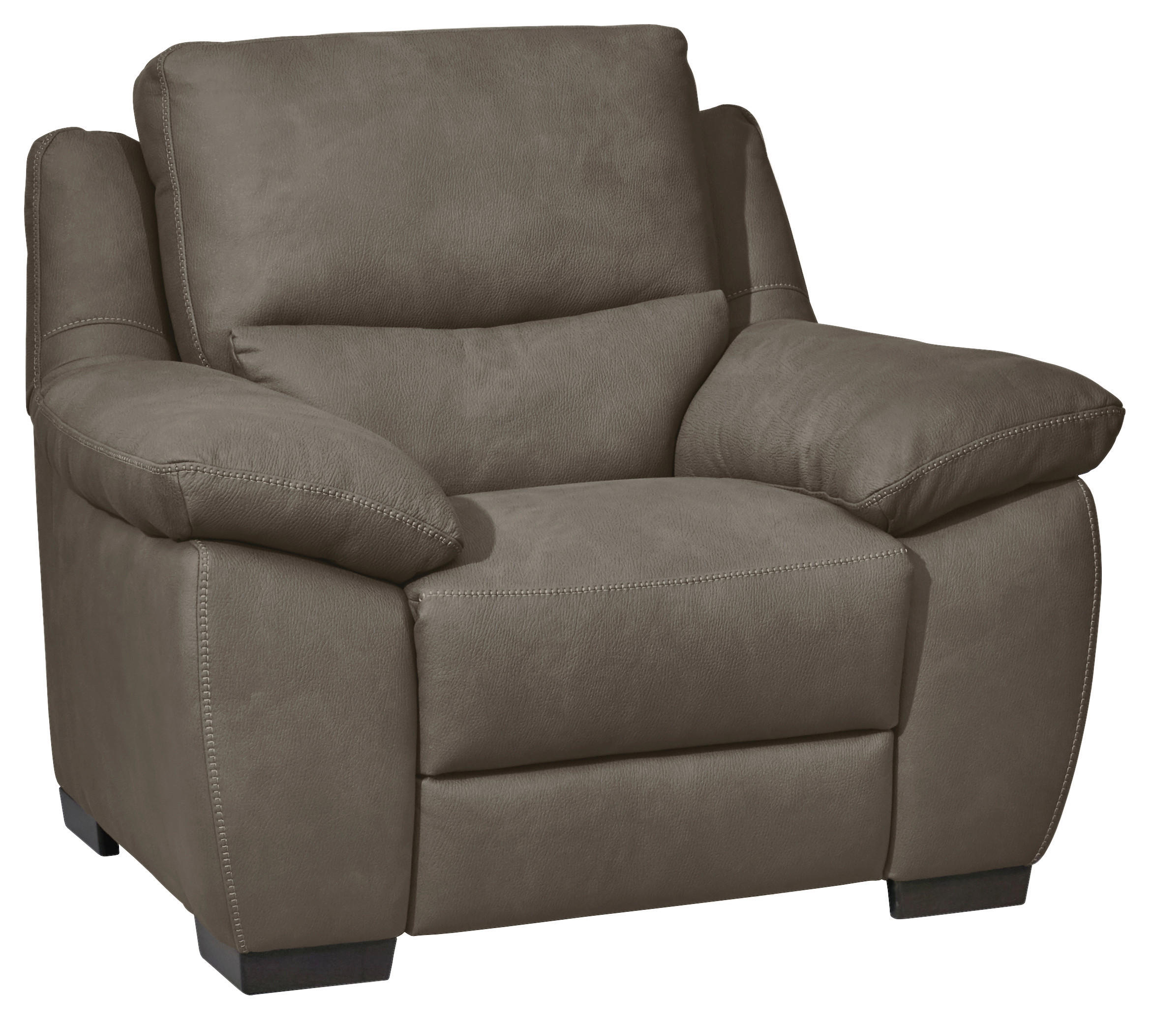 SESSEL in Webstoff Braun, Greige  - Wengefarben/Greige, KONVENTIONELL, Holz/Textil (119/96-157/99cm) - Livetastic