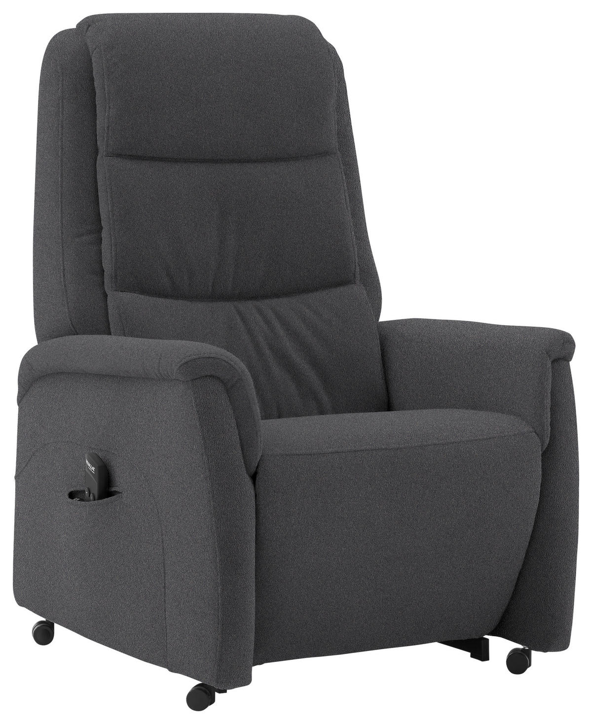 FERNSEHSESSEL in Mikrofaser Dunkelgrau  - Dunkelgrau/Schwarz, KONVENTIONELL, Kunststoff/Textil (70/107/88cm) - Valdera