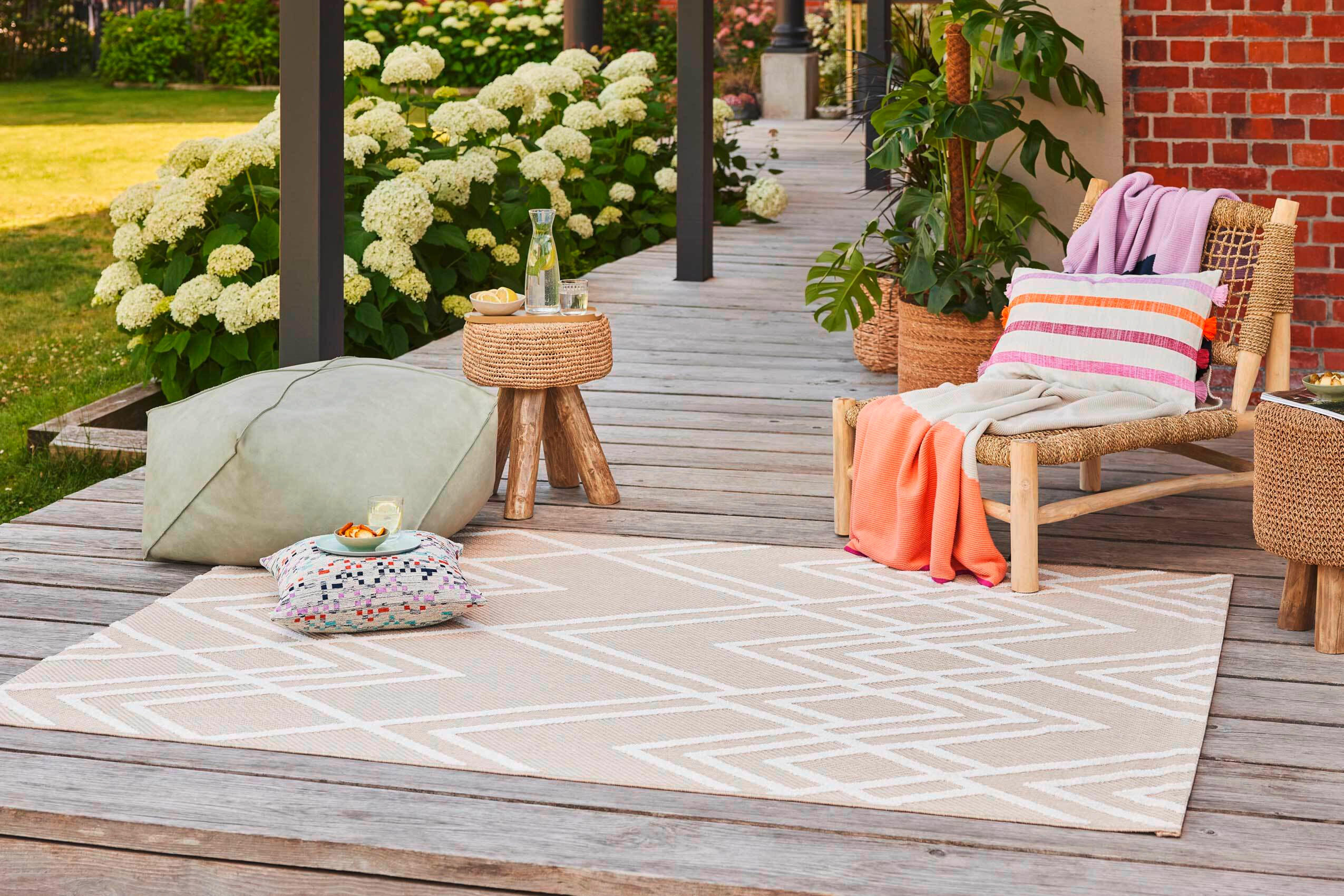 OUTDOORTEPPICH 80/150 cm Rave Creme, Weiß  - Creme/Weiß, Design, Textil (80/150cm) - Esprit