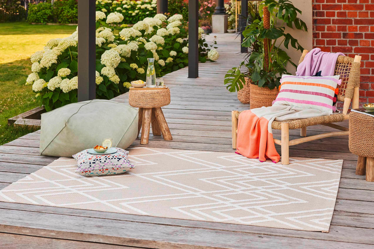 OUTDOORTEPPICH 200/290 cm Rave Creme, Weiß  - Creme/Weiß, Design, Textil (200/290cm) - Esprit