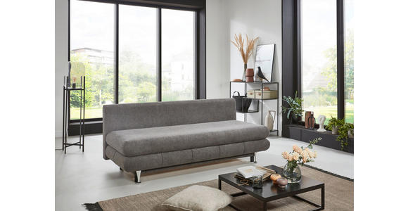 SCHLAFSOFA Webstoff Taupe  - Taupe/Edelstahlfarben, KONVENTIONELL, Kunststoff/Textil (190/93/92cm) - Carryhome