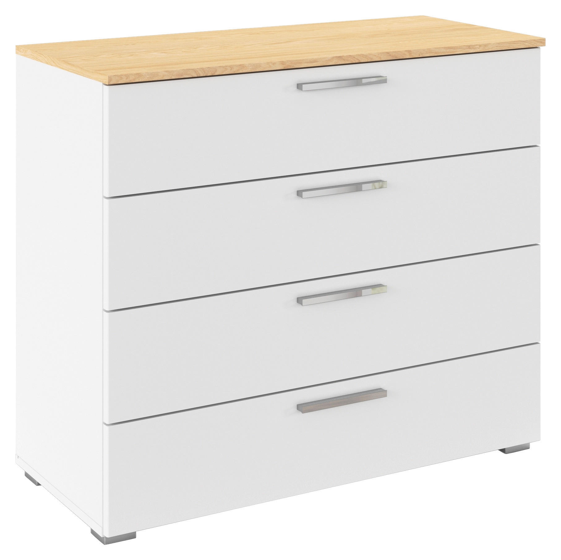 KOMMODE  in 93/81/42 cm  - Chromfarben/Eichefarben, KONVENTIONELL, Holzwerkstoff (93/81/42cm) - Rauch Möbel