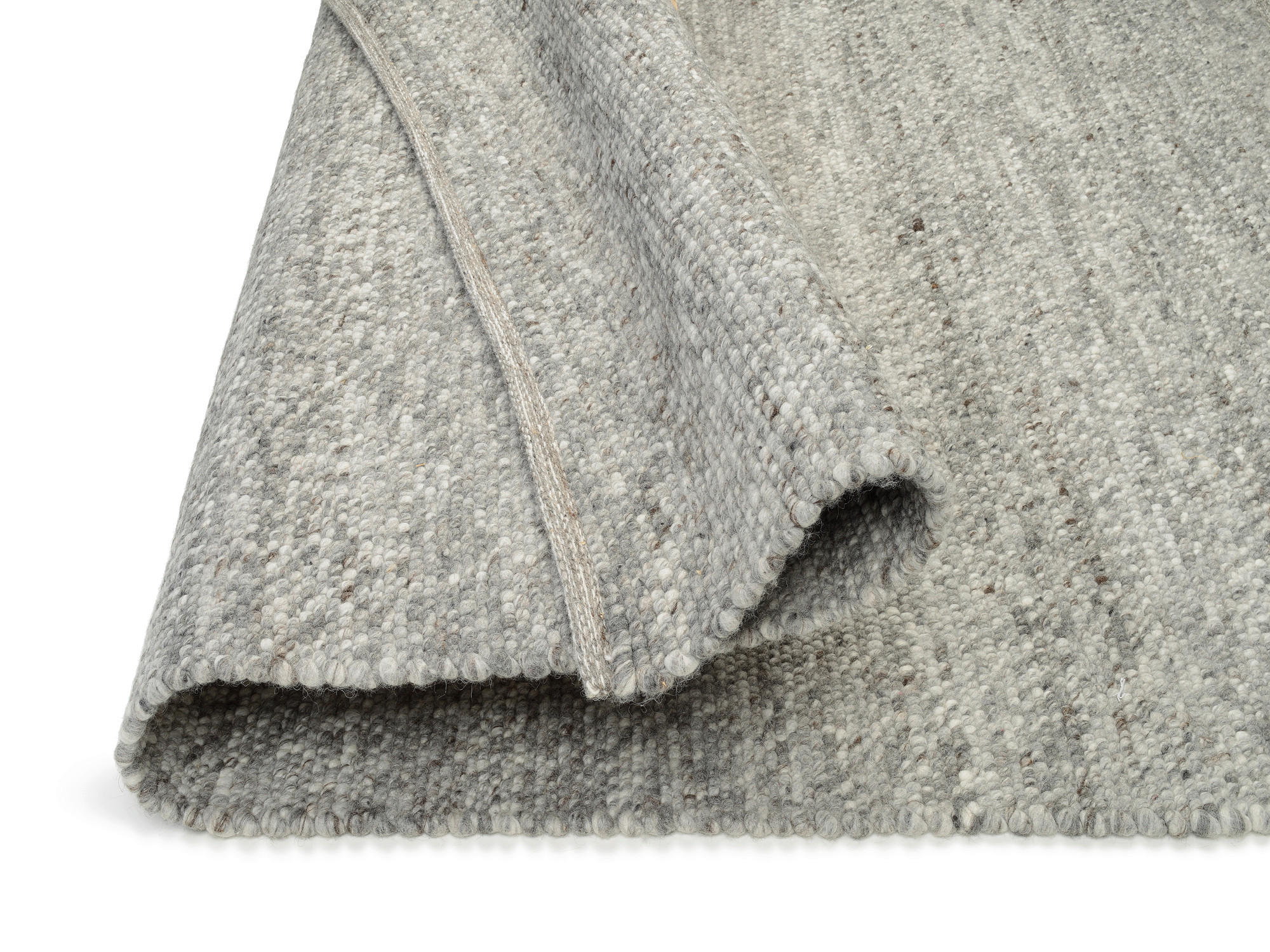 Thumbnail - Linea Natura Handwebteppich Helsinki, Graubraun, Textil, Uni, rechteckig, 250x350 cm, für Fußbodenheizung geeignet, in v...