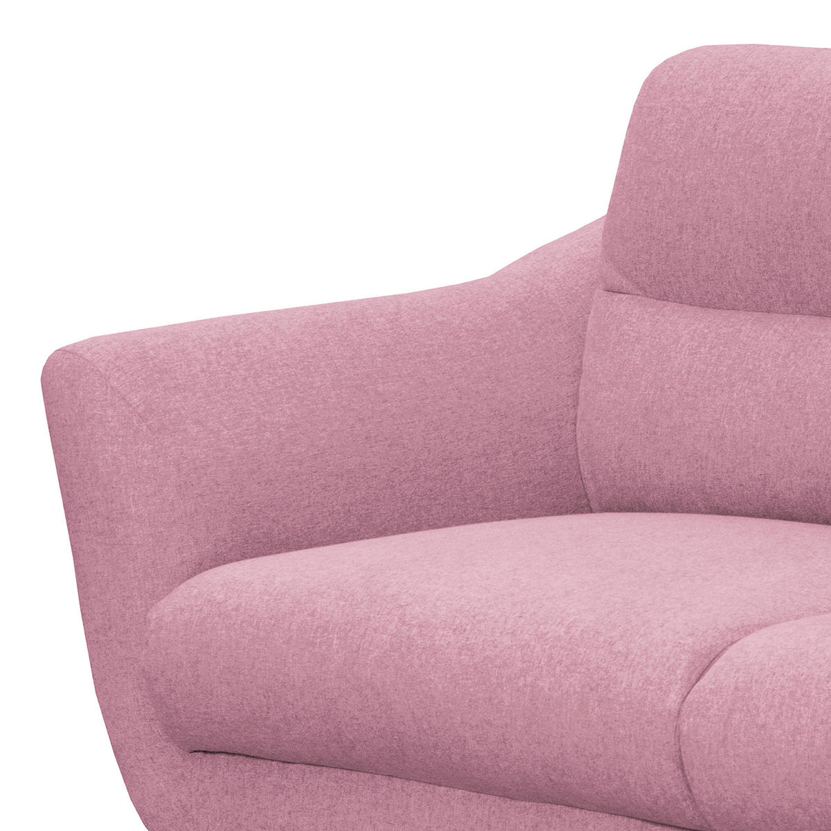 3-SITZER-SOFA in Webstoff Rosa  - Buchefarben/Rosa, Design, Holz/Textil (209/87/88cm) - Livetastic