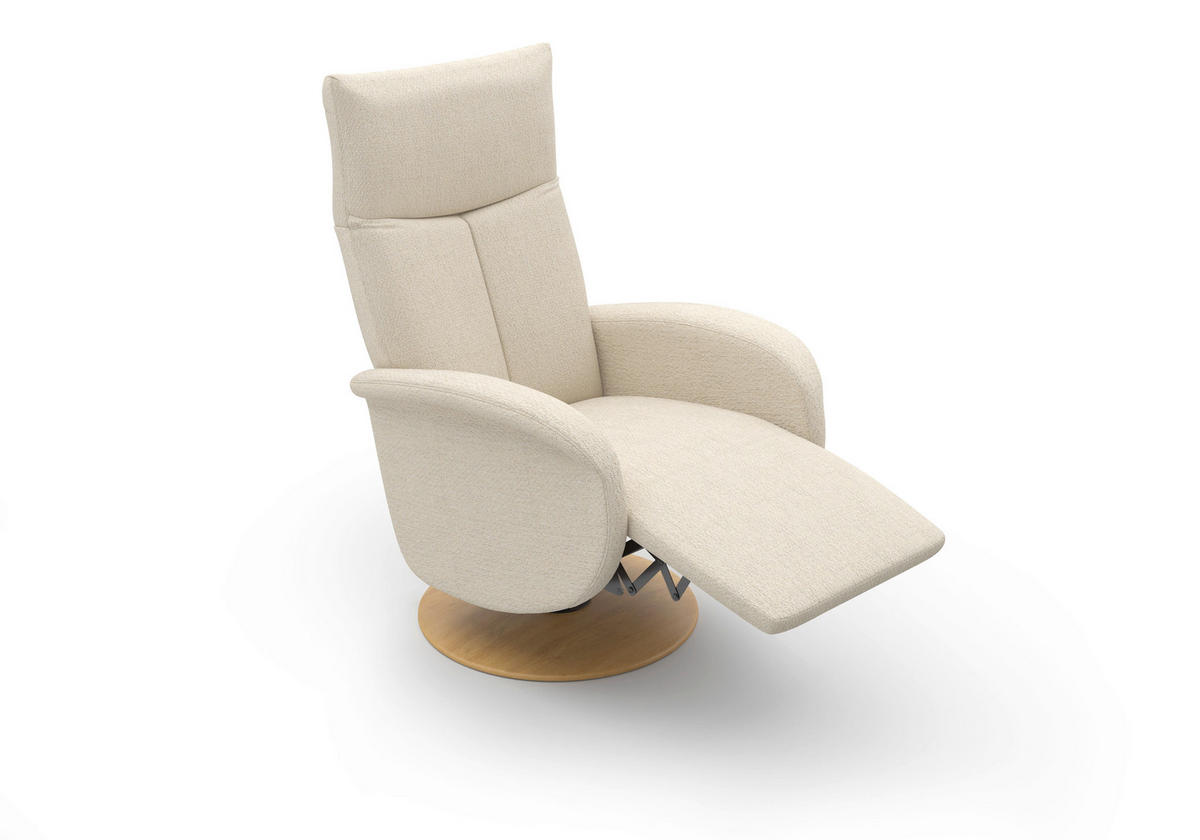 RELAXSESSEL GLENDALE E Chenille Kopfteilverstellung, Rücken echt    - Sandfarben/Eichefarben, KONVENTIONELL, Holzwerkstoff/Textil (75/112/82cm) - Sit & More