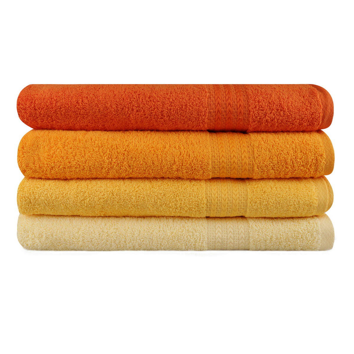DUSCHTUCHSET 70/140 cm 4-teilig  - Gelb/Hellgelb, Basics, Textil (70/140cm)