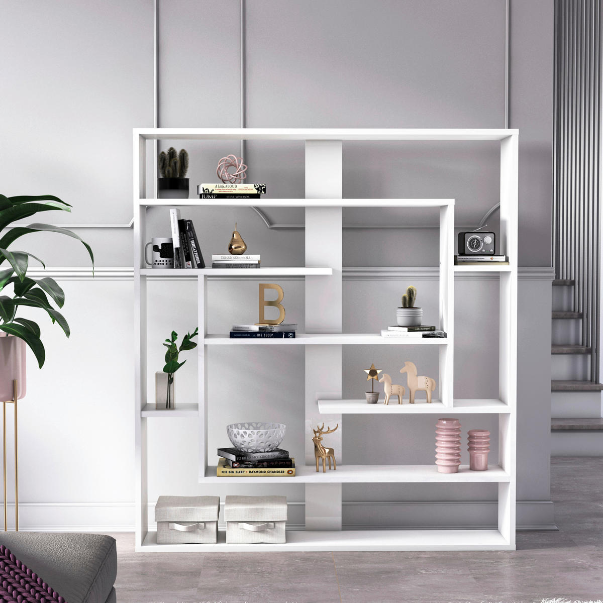 REGAL  114/132/22 cm Weiss  - Weiss, Design, Holzwerkstoff (114/132/22cm) - Livetastic