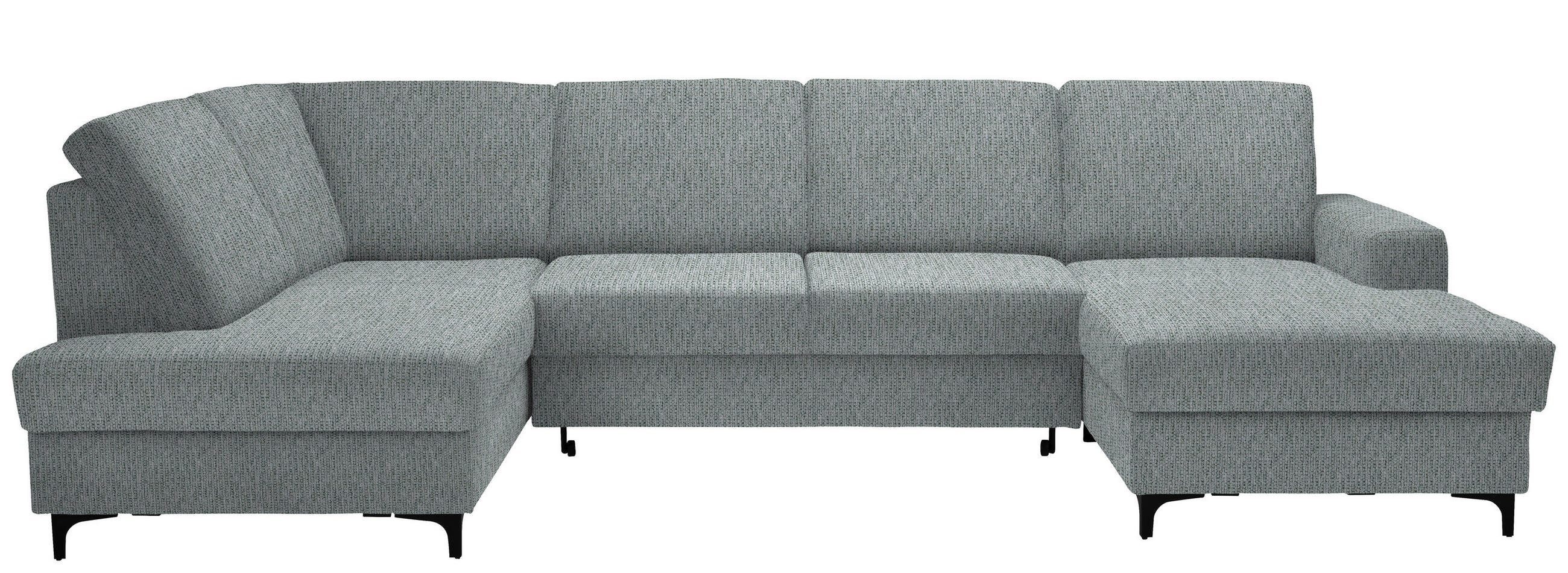 SOFFA i vävt tyg grå, grön  - grön/svart, Klassisk, metall/textil (185/317/167cm) - Livetastic