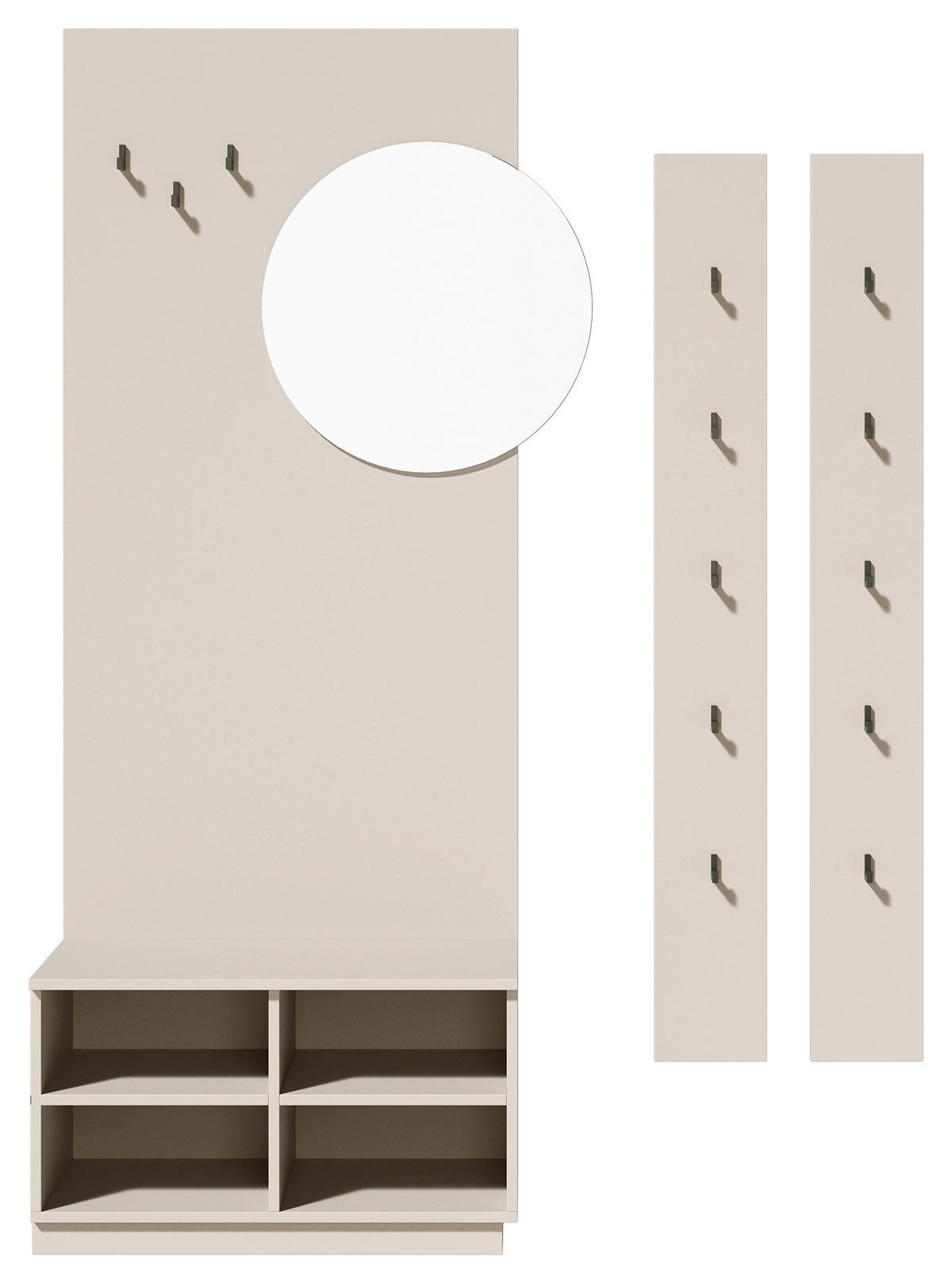 GARDEROBE 5-teilig  in 170/205/40 cm  - Kaschmir, Design, Glas/Holzwerkstoff (170/205/40cm) - Carryhome