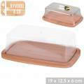POSUDA ZA MASLAC  drvo, plastika   - prirodne boje/prozirno, Basics, drvo/plastika (19/12,5/6cm)