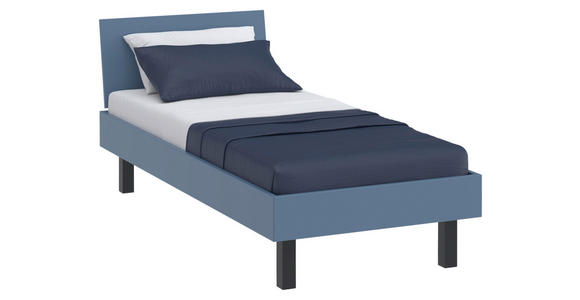 BETT 90/200 cm  in Blau  - Blau/Schwarz, Design, Holzwerkstoff/Metall (90/200cm) - Xora