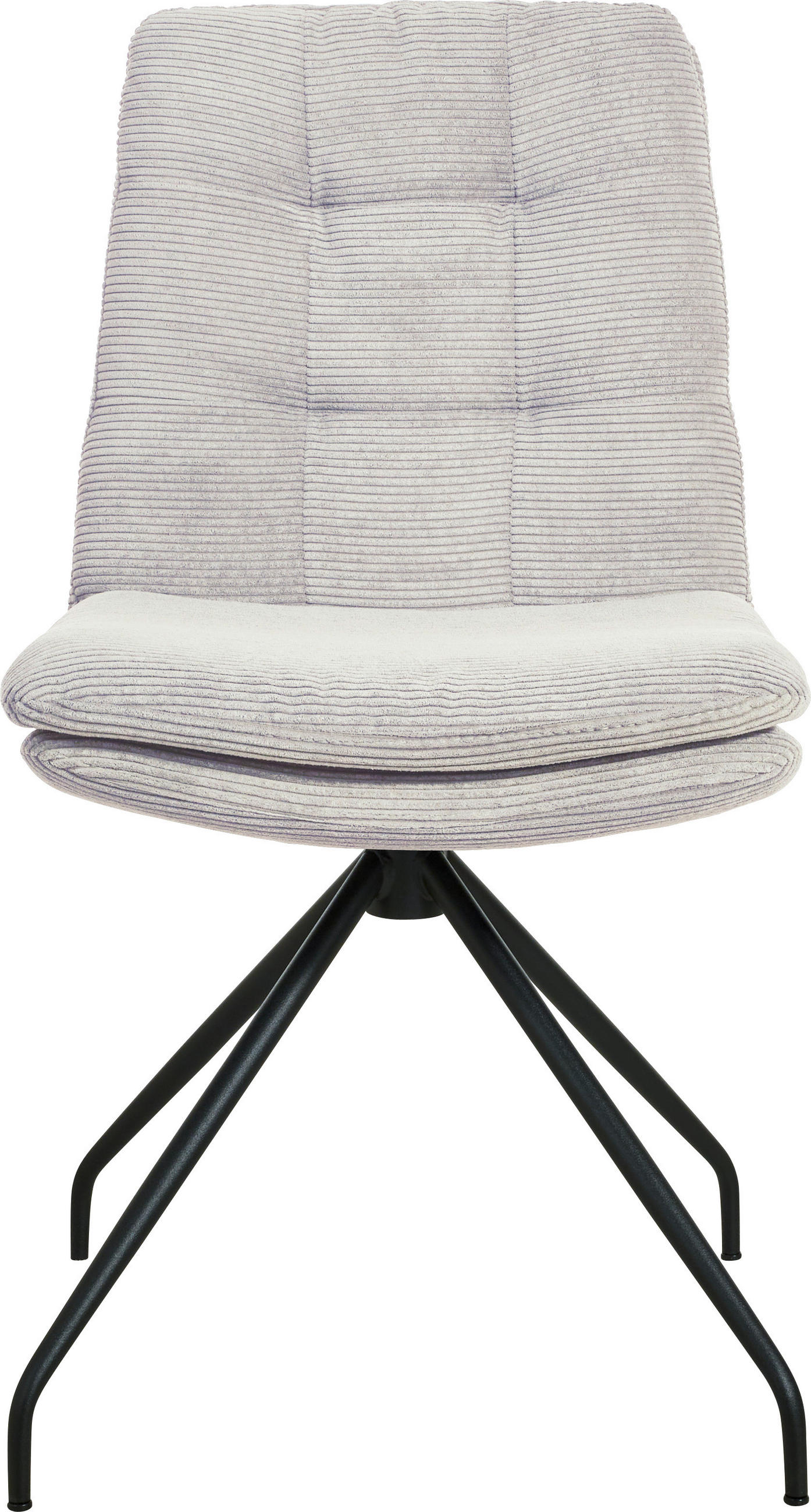 STUHL  in Cord  - Hellgrau/Schwarz, Design, Textil/Metall (49/90/68cm) - Johann Jakob