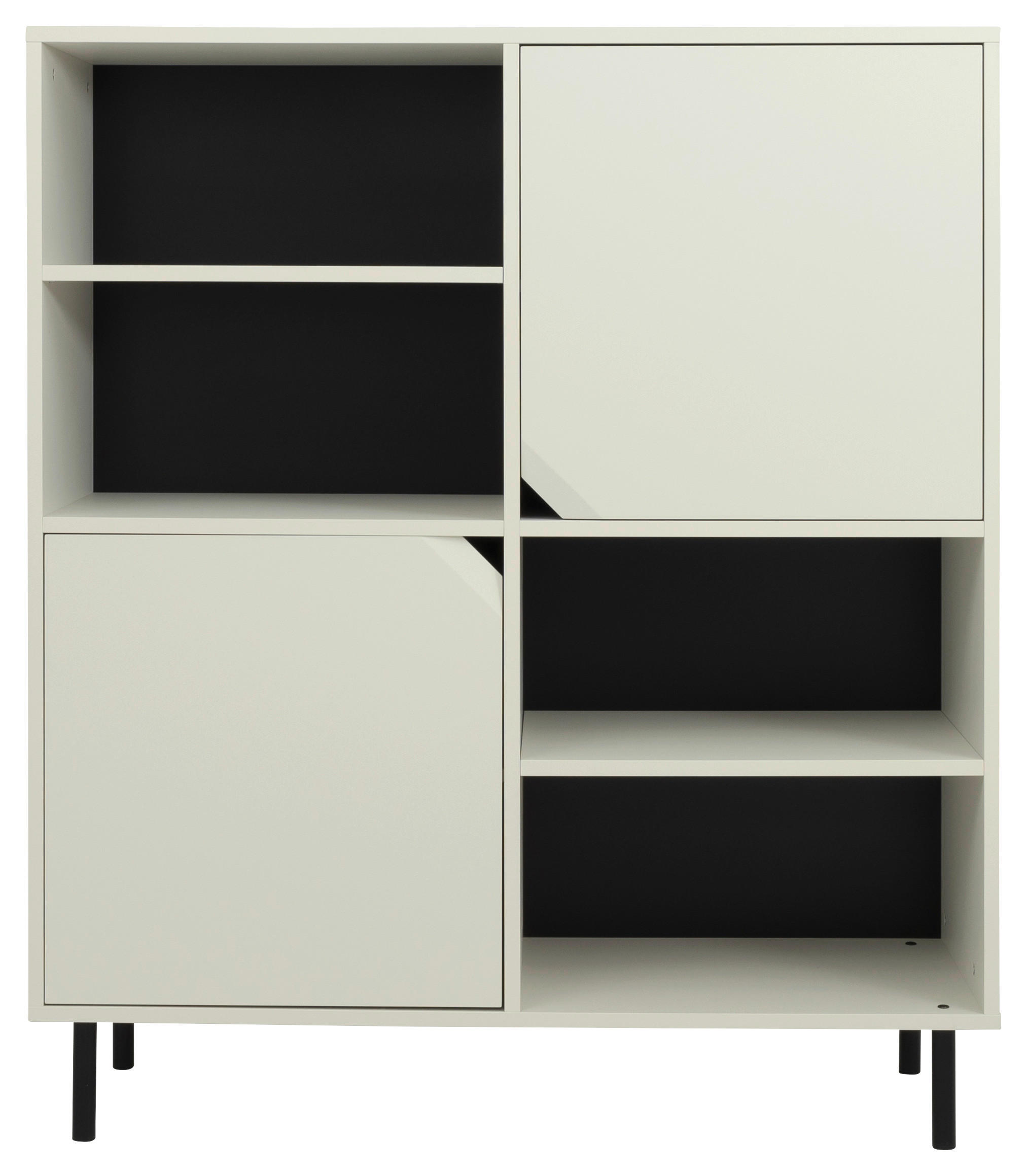 HIGHBOARD  in 118/137/43 cm  - Schwarz/Weiß, Design, Holzwerkstoff/Metall (118/137/43cm)