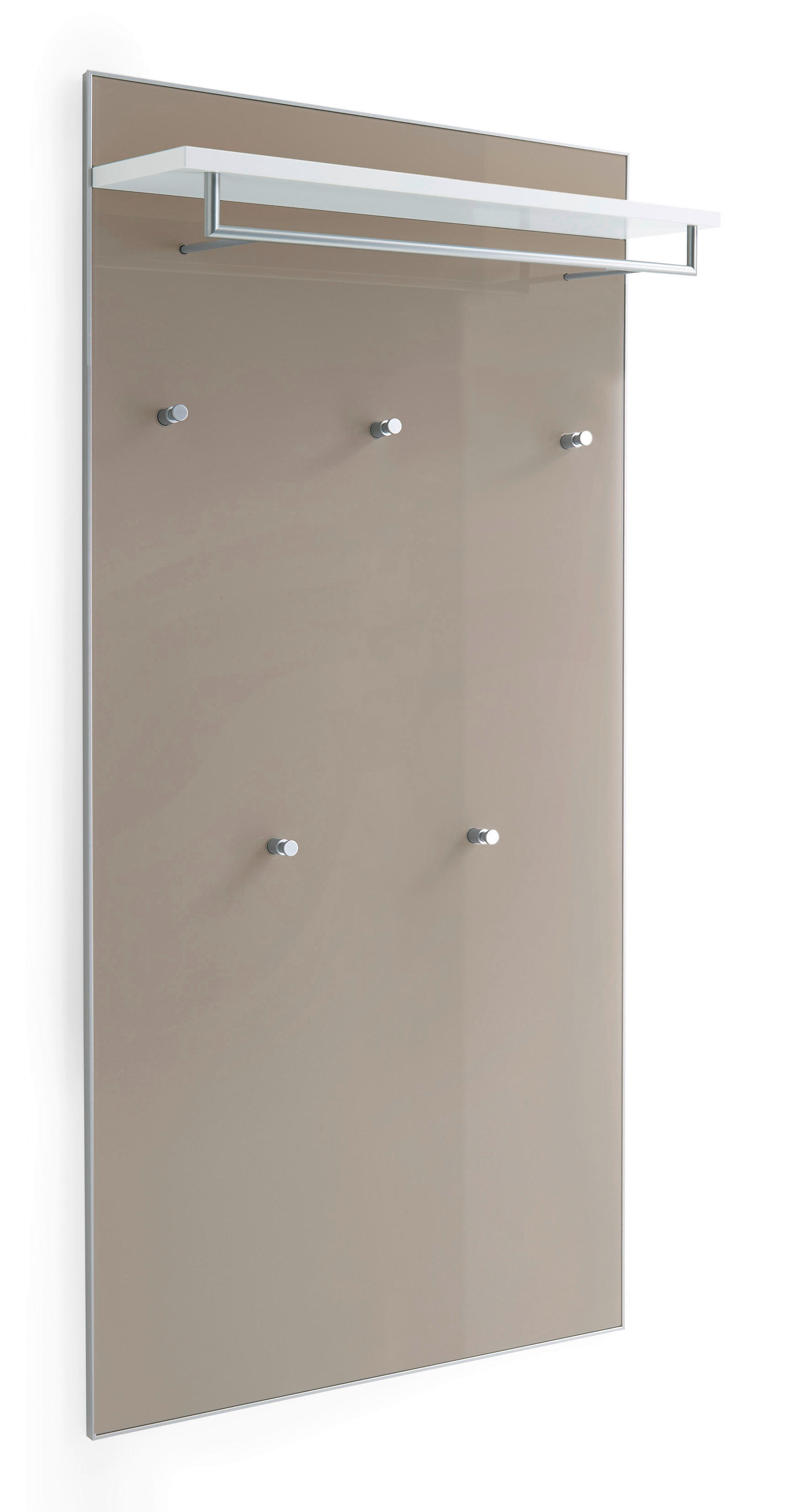 GARDEROBENPANEEL Weiß, Taupe  - Taupe/Weiß, Design, Glas (80/170/27cm)