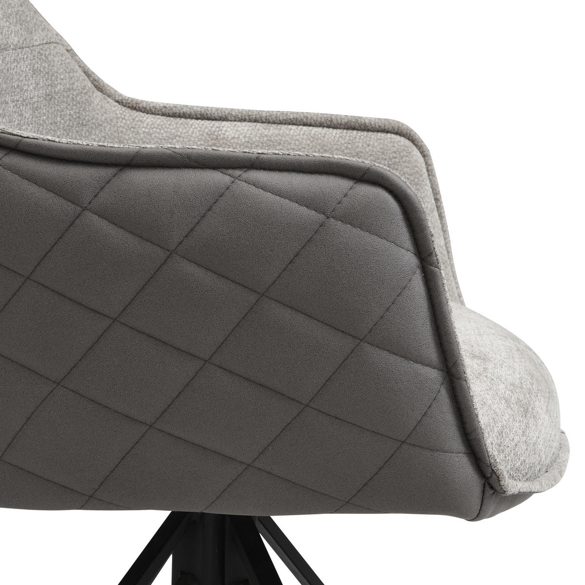 STOLICA S NASLONOM ZA RUKE  siva, crna, tamno siva  metal, tekstil      - siva/tamno siva, Moderno, metal/tekstil (57/82/61cm) - Livetastic