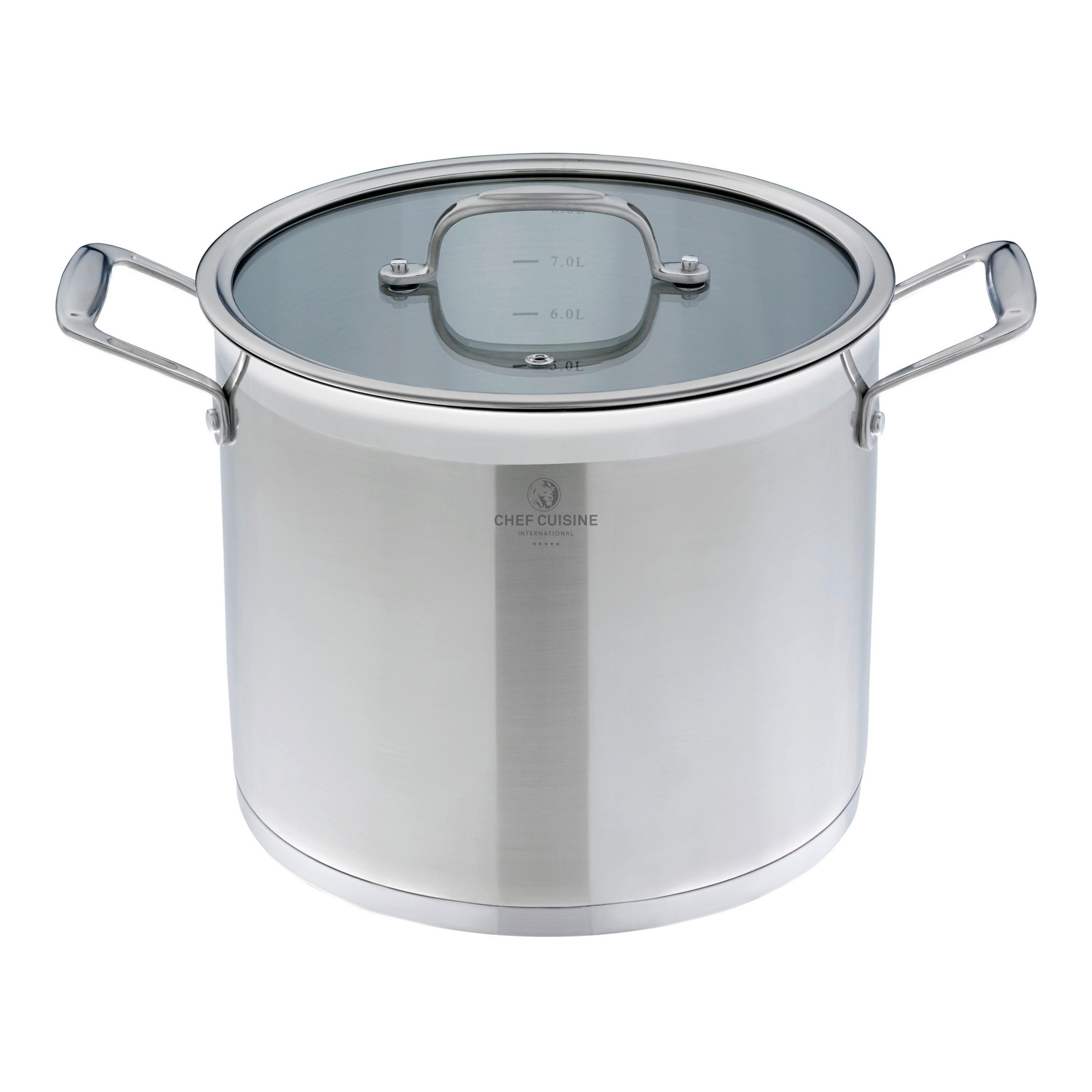 GEMÜSETOPF 9 L  - Edelstahlfarben/Transparent, Basics, Glas/Metall (24cm) - CHEF CUISINE