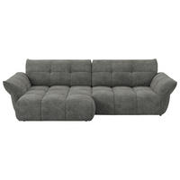 ECKSOFA Anthrazit Chenille Rücken echt  - Anthrazit/Schwarz, Design, Kunststoff/Textil (177/312cm) - Welnova