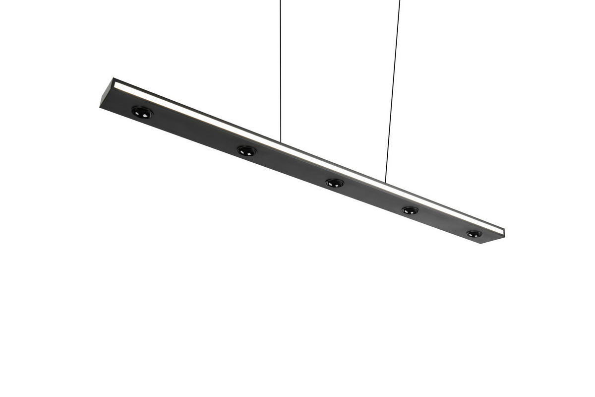 LED-PENDELLEUCHTE 109/9/200 cm    - Weiss/Schwarz, Design, Kunststoff/Metall (109/9/200cm) - Trio Leuchten