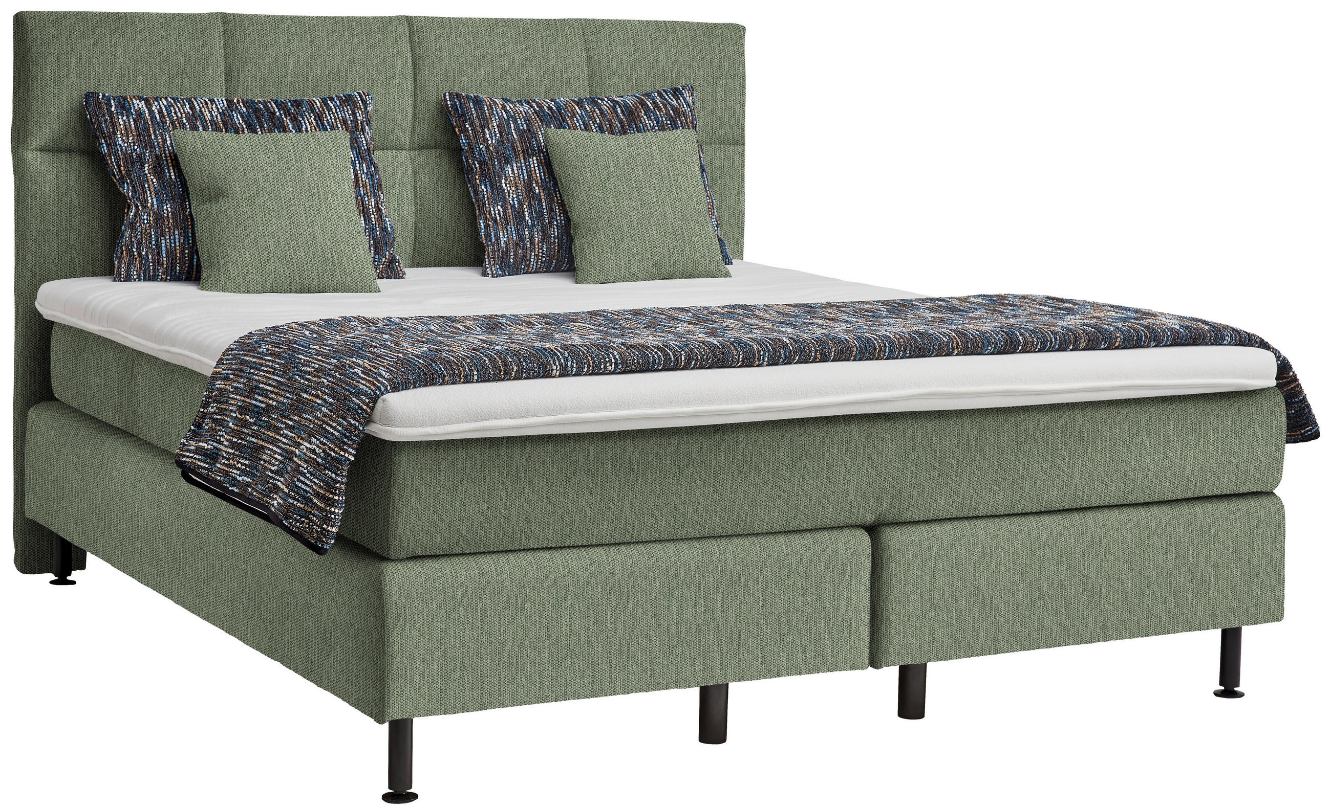BOXSPRINGBETT 180/200 cm  in Grün  - Schwarz/Grün, Design, Kunststoff/Textil (180/200cm) - Beldomo - Sleep