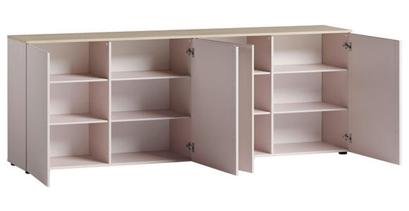 SIDEBOARD  240,1/89/43 cm  - Kaschmir/Eichefarben, Design, Holzwerkstoff/Kunststoff (240,1/89/43cm) - Voleo