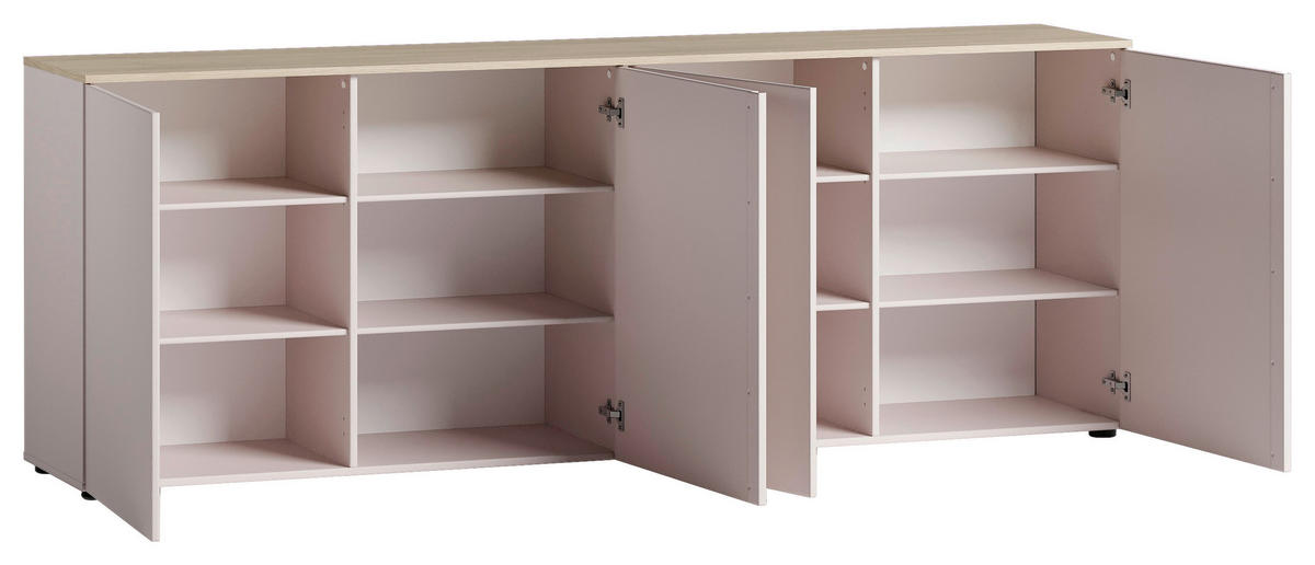 KOMODA   240,1/89/43 cm   boje hrasta, kašmir  - kašmir/boje hrasta, Design, drvni materijal/metal (240,1/89/43cm) - Voleo