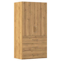 DREHTÜRENSCHRANK 101/197/60 cm,  in Eichefarben, 2 Tür(en)  - Eichefarben/Silberfarben, Design, Holzwerkstoff/Kunststoff (101/197/60cm) - Novel