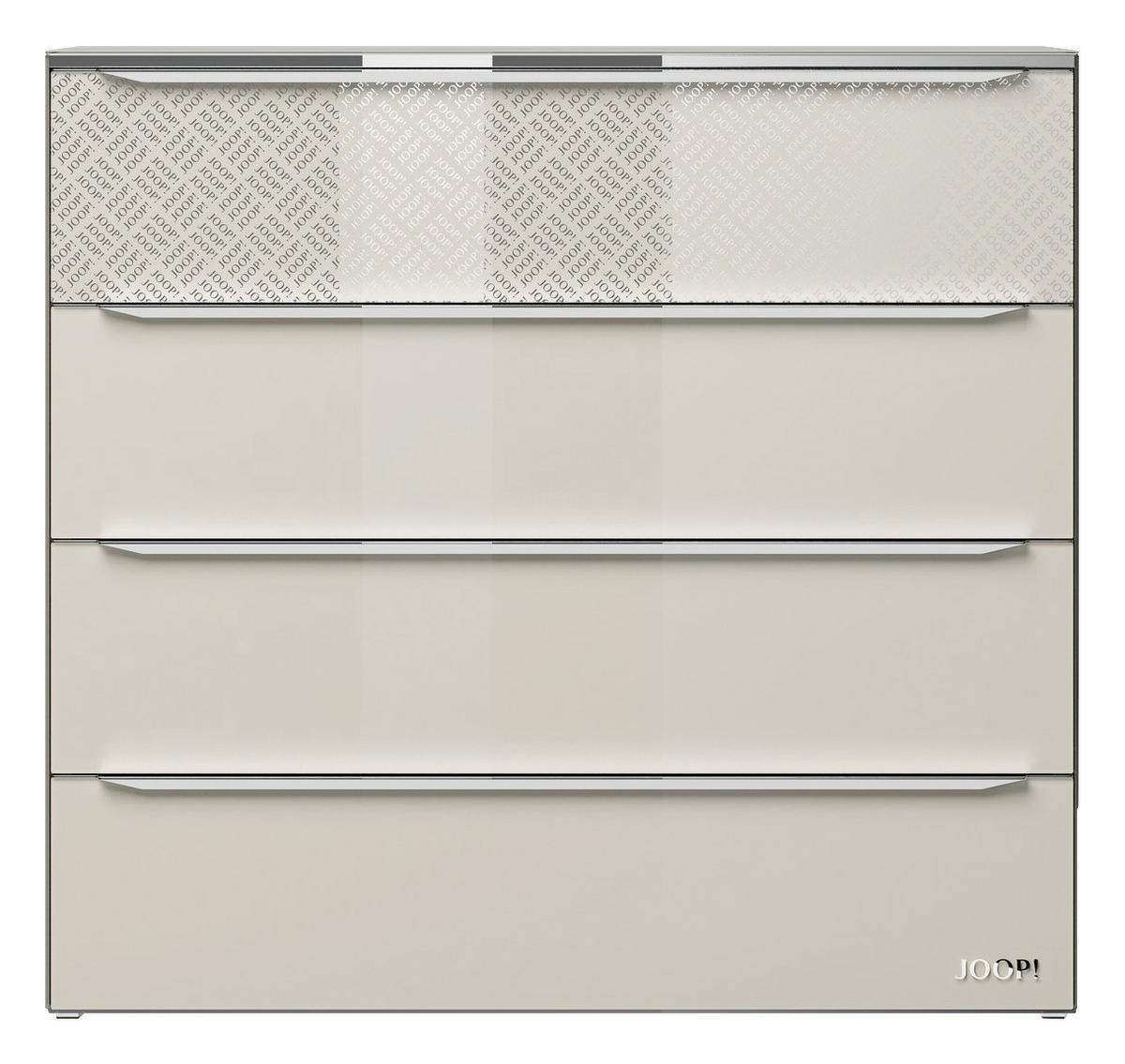 KOMMODE  in 80/77/40 cm  - Sandfarben/Chromfarben, Design, Glas/Holzwerkstoff (80/77/40cm) - Joop!