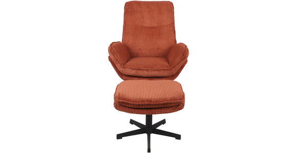 RELAXSESSELSET Cord - Terracotta/Schwarz, Design, Textil/Metall (75/103/85cm) - Carryhome