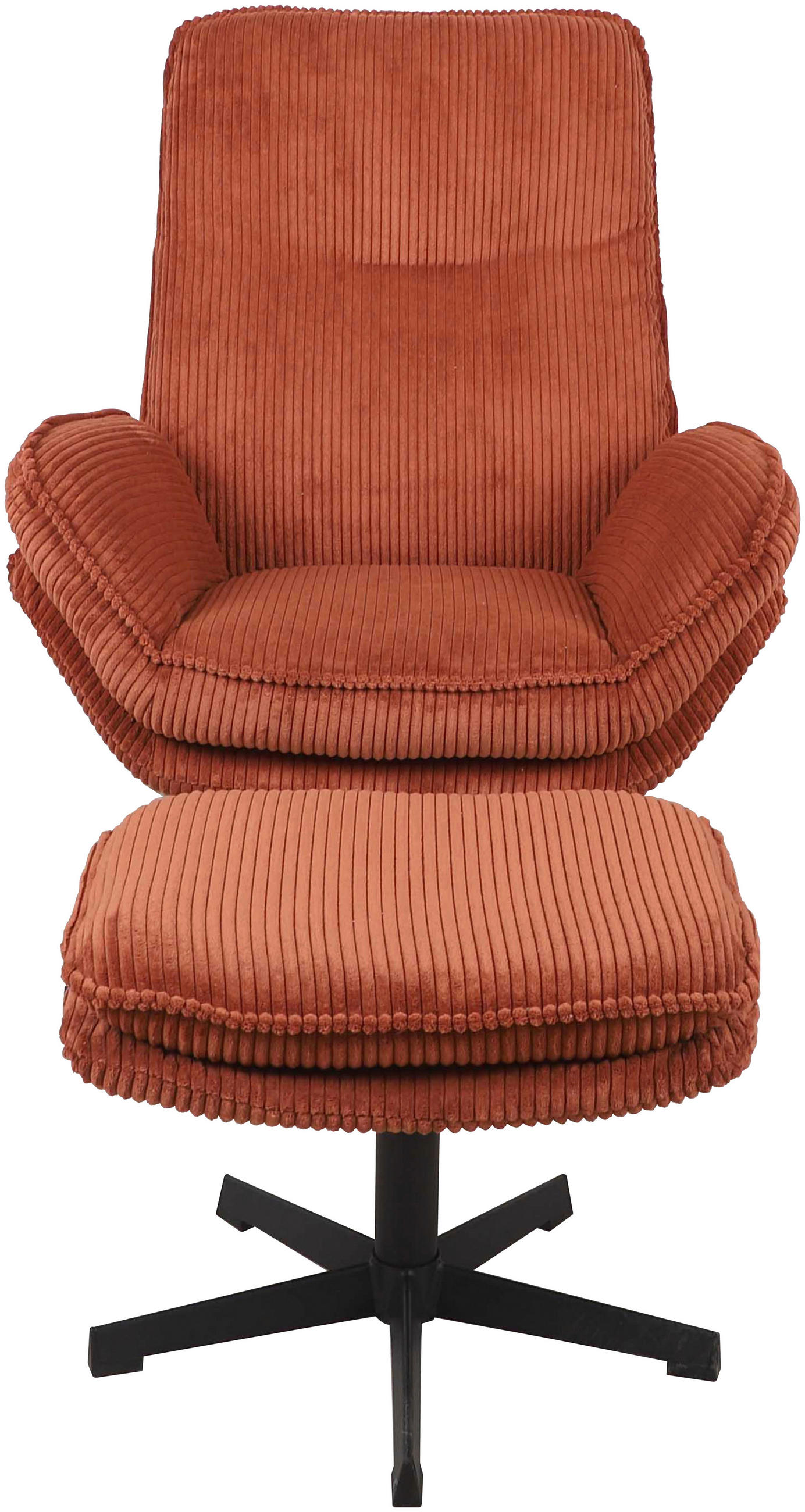RELAXSESSELSET Cord    - Terracotta/Schwarz, Design, Textil/Metall (75/103/85cm) - Carryhome