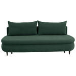 SCHLAFSOFA Simon Webstoff, Plüsch Dunkelgrün  inkl. Rückenkissen, Bettkasten, Schlaffunktion, Rücken echt  - Dunkelgrün/Schwarz, Design, Textil (213/89/105cm) - Novel
