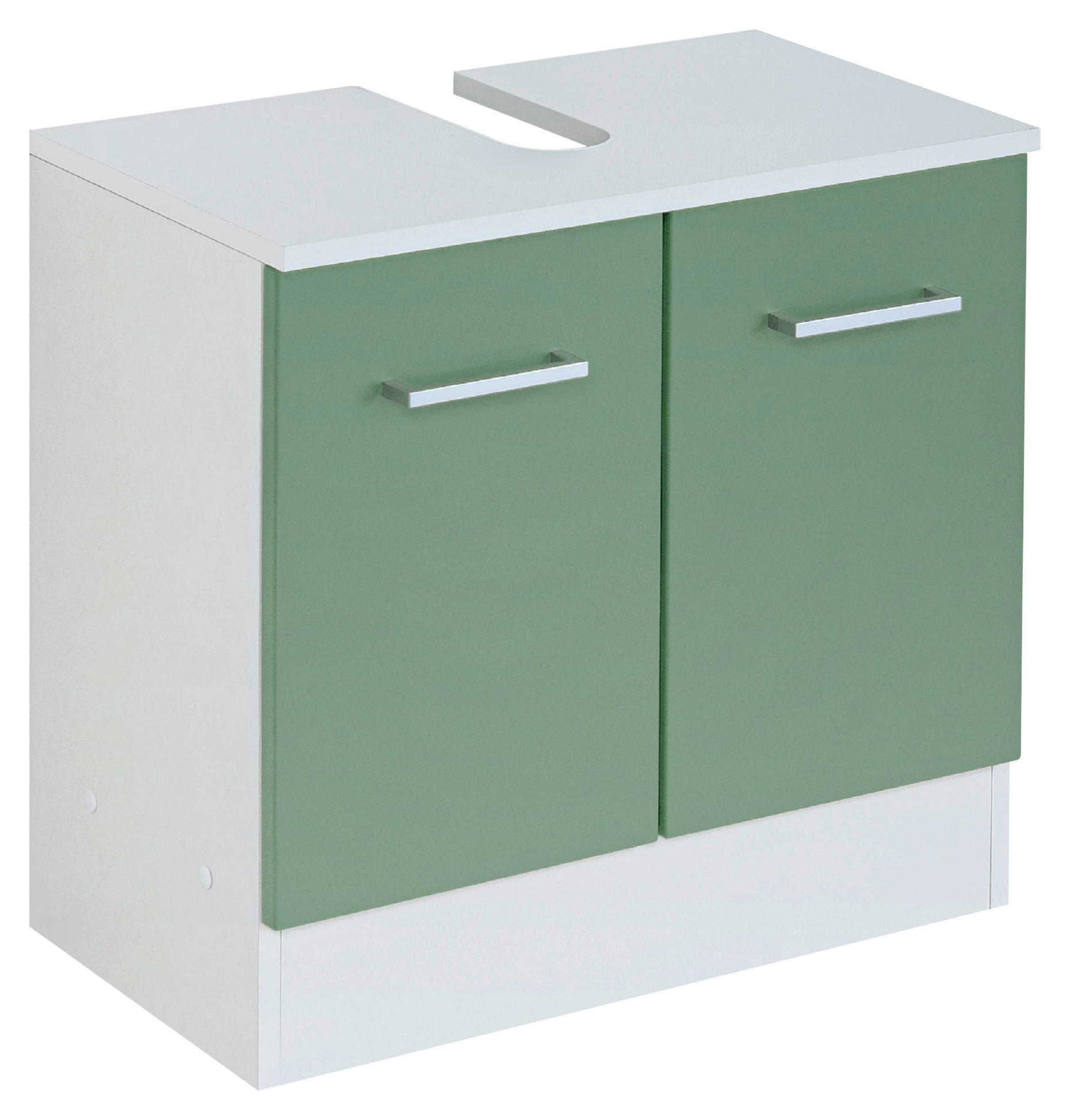 WASCHBECKENUNTERSCHRANK 60/56/35 cm  - Silberfarben/Weiß, MODERN, Holzwerkstoff/Metall (60/56/35cm) - Held