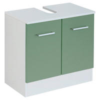 SKRINKA POD UMÝVADLO, zelená, biela, 60/56/35 cm - biela/zelená, Modern, kov/kompozitné drevo (60/56/35cm) - Held