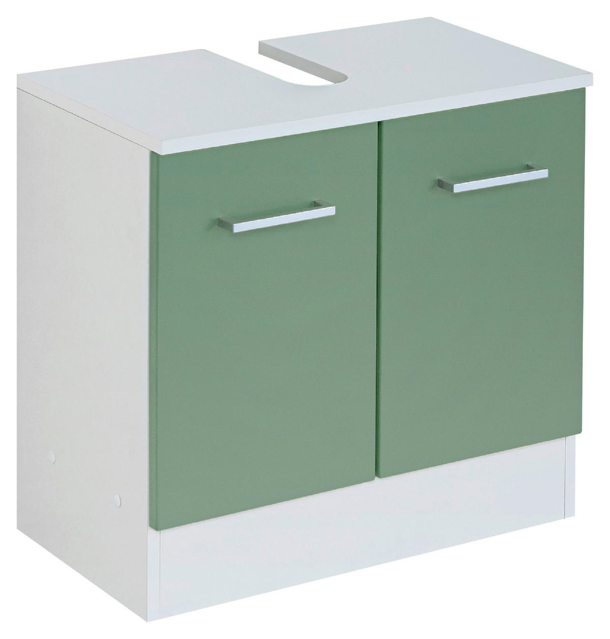SKRINKA POD UMÝVADLO, zelená, biela, 60/56/35 cm - biela/zelená, Modern, kov/kompozitné drevo (60/56/35cm) - Held
