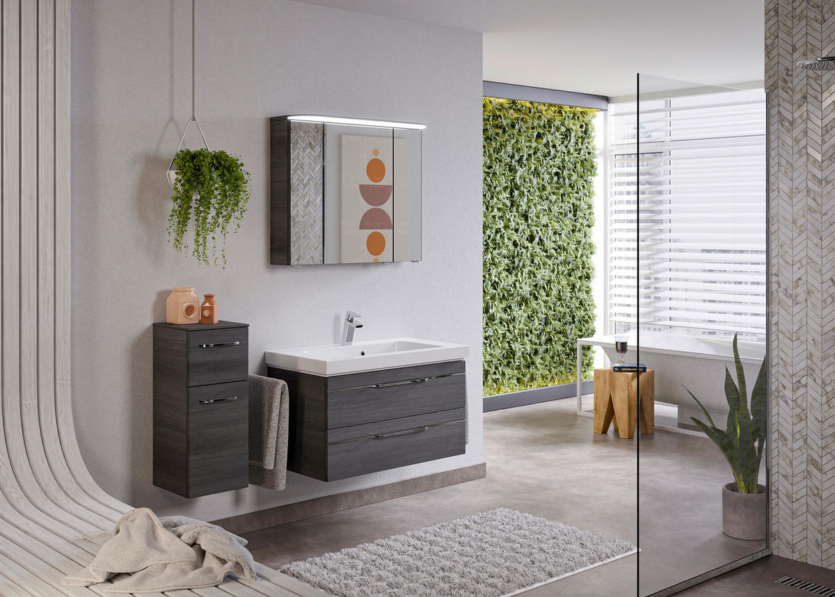 BADEZIMMER 4-teilig  in 122 cm  - Chromfarben/Graphitfarben, KONVENTIONELL, Glas/Holzwerkstoff (122cm) - Pelipal