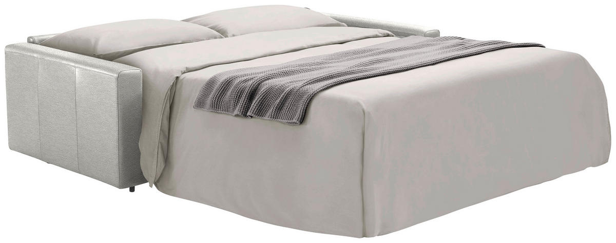 SCHLAFSOFA Grauweiss  - Schwarz/Grauweiss, Konventionell, Leder/Kunststoff (206/81/96cm) - Novel