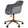 DREHSTUHL Samt Grau, Goldfarben  - Goldfarben/Grau, MODERN, Kunststoff/Textil (56,5/59/78-87cm) - Livetastic