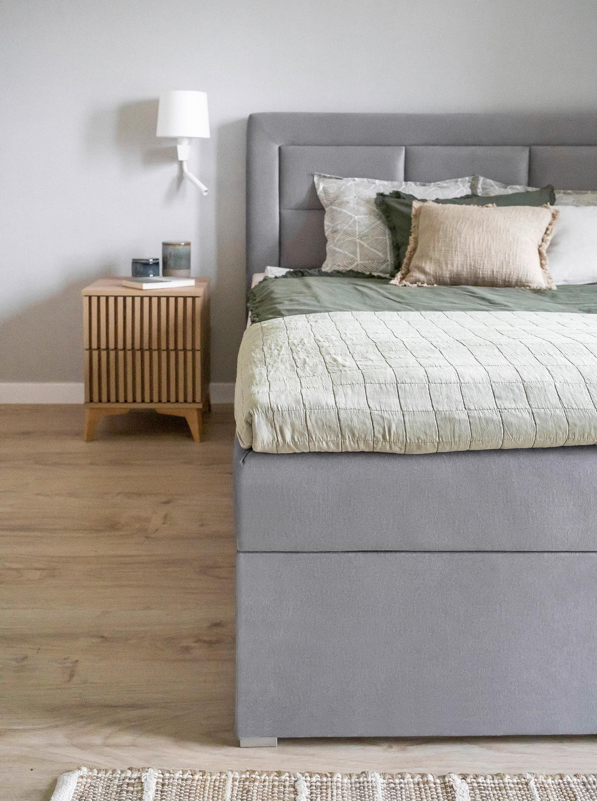 BOXBETT 180/200 cm  in Hellgrau  - Silberfarben/Hellgrau, Modern, Holz/Kunststoff (180/200cm) - MID.YOU