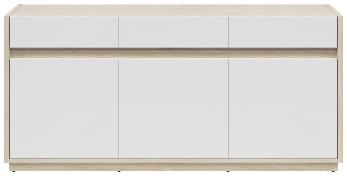 SIDEBOARD Weiss, Eichefarben  173,5/80,8/42 cm  - Weiss/Eichefarben, Konventionell, Holzwerkstoff/Kunststoff (173,5/80,8/42cm) - Hom`in
